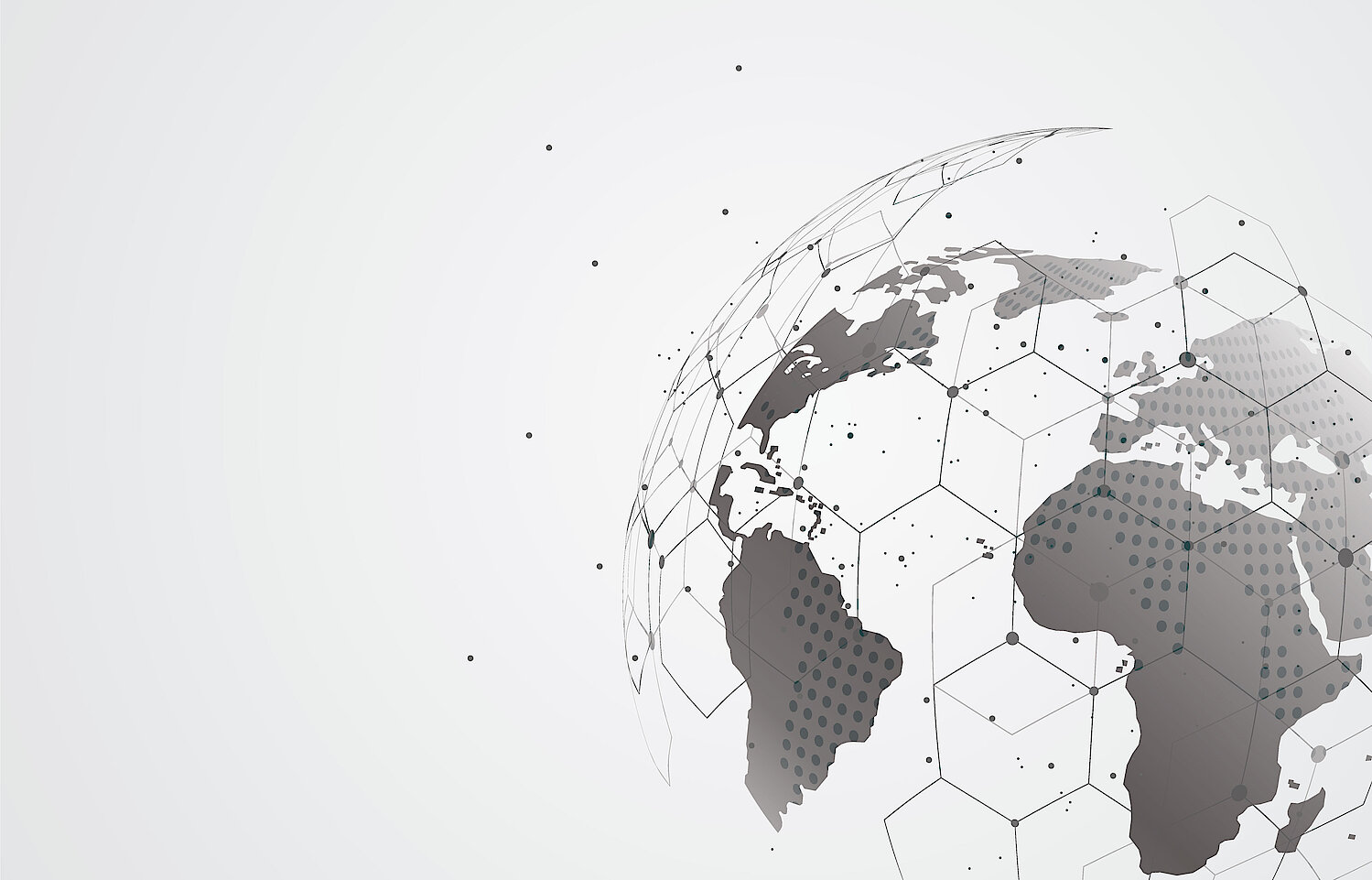 World map globe isolated on grey background.